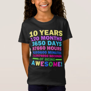 Camiseta 10 anos de ser uma garota incrível de 10 anos
