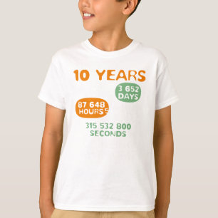 Camiseta 10 anos de T velho do geek do amante da matemátic