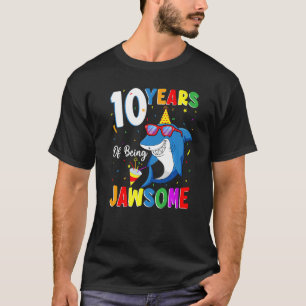 Camiseta 10 Anos De Tubarão Jawsome 10.O Aniversário 10 Y