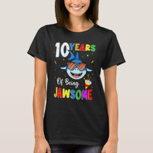 Camiseta 10 Anos De Tubarão Jawsome 10.O Aniversário 10 Y