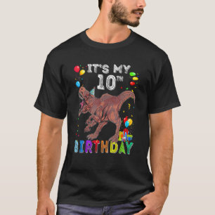 Camiseta 10 anos É meu décimo aniversário Dinossauro Rex 1