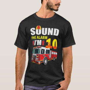 Camiseta 10 anos É o meu 10º Aniversário de Bombeiros F
