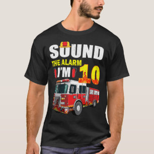 Camiseta 10 anos É o meu 10º Aniversário de Bombeiros F