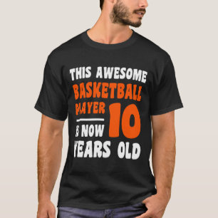 Camiseta 10 anos Feliz 10.º Aniversário de Basquete 10.º Bi