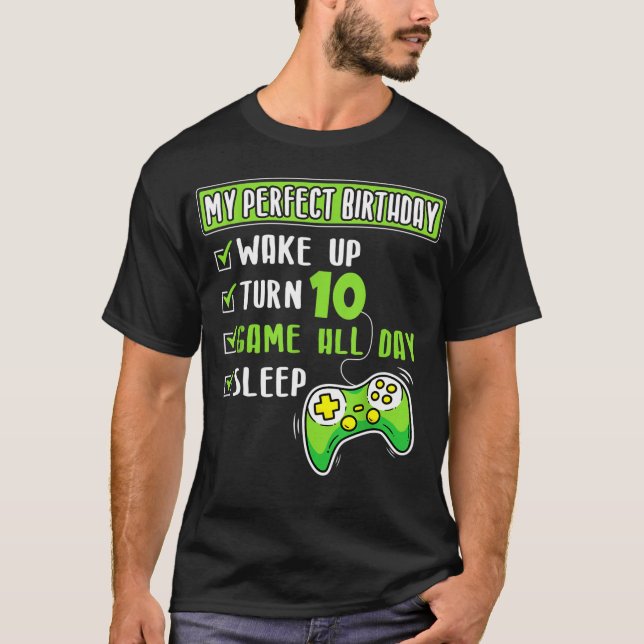 Camiseta 10 anos Garoto Jogador 10º Aniversário Perfeito (Frente)