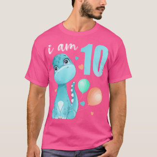 Camiseta 10 Anos Menina Dino Dino Dino, Criança De Poços De