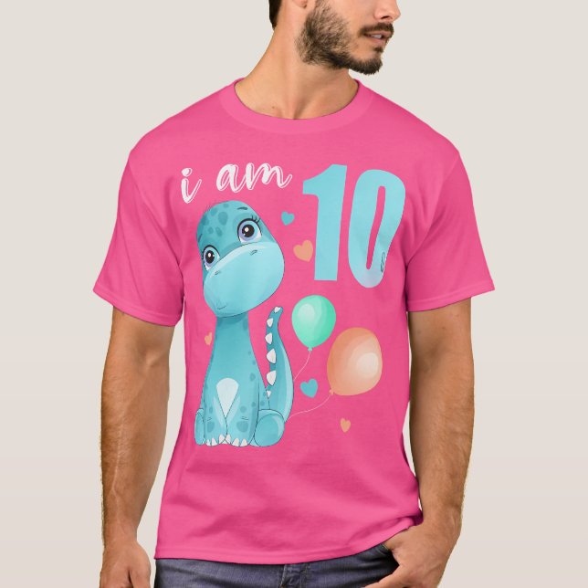 Camiseta 10 Anos Menina Dino Dino Dino, Criança De Poços De (Frente)
