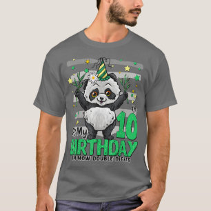 Camiseta 10 anos Panda 10º aniversário Garota Panda Bir
