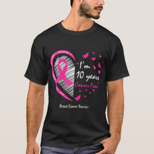 Camiseta 10 anos Sobreviventes Mulheres Mãe Cancer Rosa