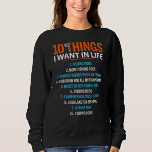 Camiseta 10 Coisas Que Quero Na Vida Pescar Rods Em B