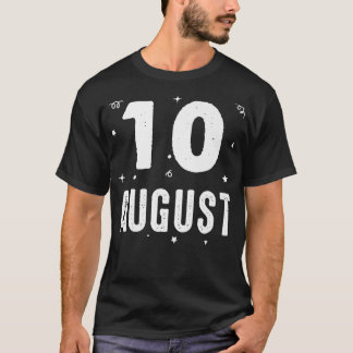 Camiseta 10 de Agosto Festa de Aniversário Ocasões Especiai