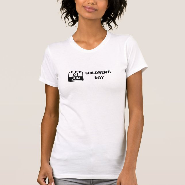 Camiseta 10 de junho Tee Gráfico do Dia da Criança (Frente)
