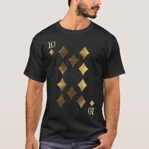Camiseta 10 Dez de Ouros Carta de Poker Carta de Baralho Bl