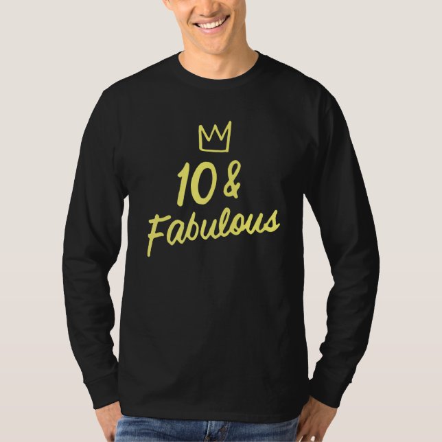 Camiseta 10 E Fabuloso 10º Aniversário Para A Festa 10 Meni (Frente)
