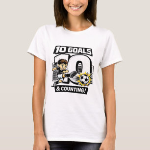 Camiseta 10 Gols E Contando Aniversário de Futebol Para 10