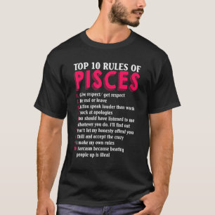 Camiseta 10 Principais Regras De Peixes Sinal De Zodíaco