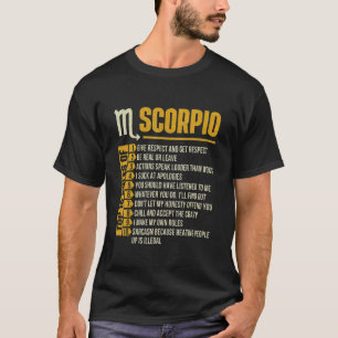 Camiseta 10 Principais Regras Do Sinal Zodíaco Escorpião As