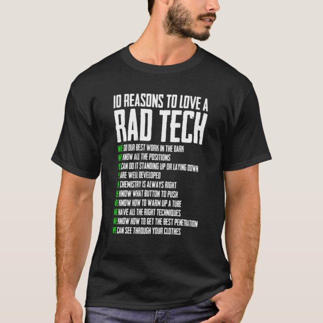 Camiseta 10 Razão Para Adorar A Citação Técnica De Rad X Ra (Frente)