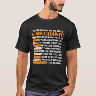 Camiseta 10 Razões Para Estar Com Um Engenheiro Mecânico Me