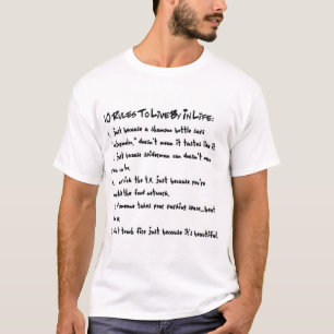 Camiseta 10 regras a viver perto na vida