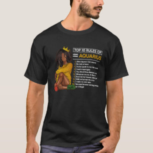 Camiseta 10 Regras Mais Engraçadas De Aquarius Sinal Zodiac