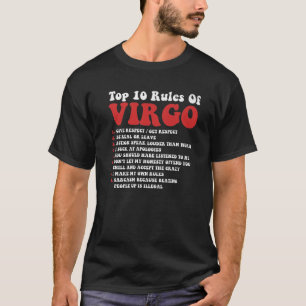 Camiseta 10 Regras Mais Importantes De Virgo Engraçado Pelo