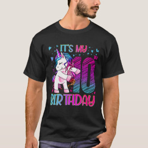 Camiseta 10 Y/O Unicorn Dabbing 10º Birthday Outfit Girl U