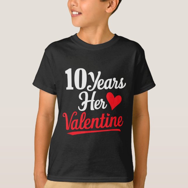Camiseta 10 Years Her Valentine _ Anniversary Couples Valen (Frente)