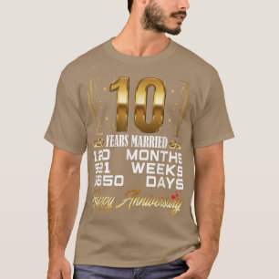 Camiseta 10 Years Married Funny 10th Wedding Anniversary