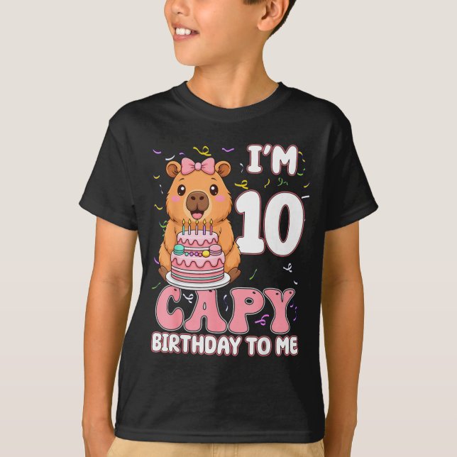 Camiseta 10 Years Old Capy Birthday To Me 10th Birthday Cap (Frente)