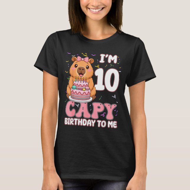 Camiseta 10 Years Old Capy Birthday To Me 10th Birthday Cap (Frente)