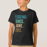 Camiseta 10 Years Old Legend Since June 2012 10th Birthday<br><div class="desc">Legend Since June 2012 for everyone who celebrates 10th Birthday. 10th Birthday gift for a 10 year old boy or girl who's awesome since 2012</div>
