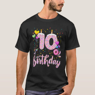 Camiseta 10A Garota De Aniversário Dotada De Um Porco De 10