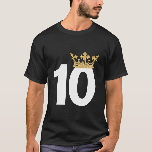 Camiseta 10O Aniversário Garoto Príncipe Coroa (Frente)