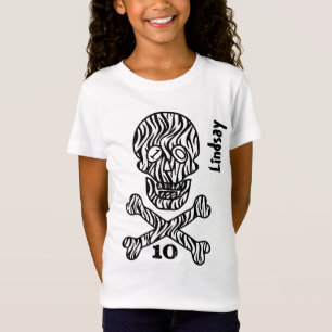 Camiseta 10o Crânio e Crossbones do aniversário 10 anos d