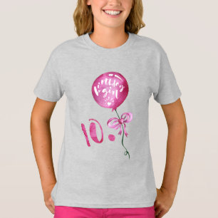 Camiseta 10o Menina do aniversário, presentes das meninas