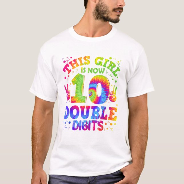 Camiseta 10th Birthday Shirt Tie Dye 10 (Frente)
