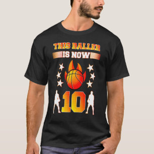 Camiseta 10th Birthday This Baller Is Now 10 Cool Basketbal