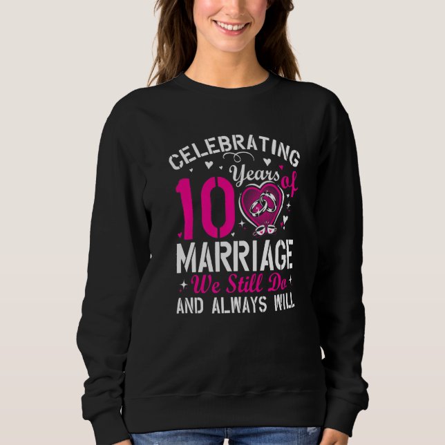 Camiseta 10th Wedding Anniversary Matching Couple Men Women (Frente)