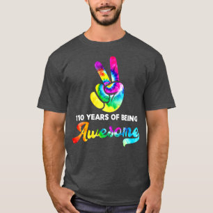 Camiseta 110 Anos De Estar Incrível Tie Dye Aniversário