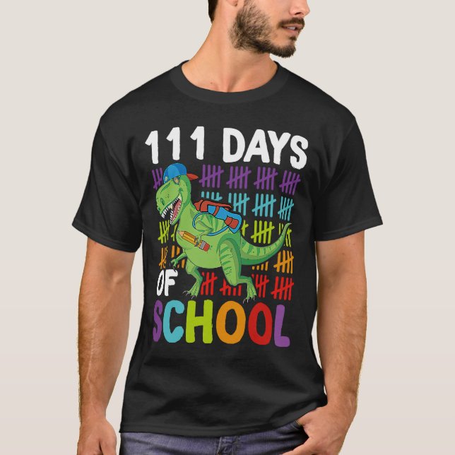 Camiseta 111.º Dia de Professora Escolar 111 Dias Mais Inte (Frente)