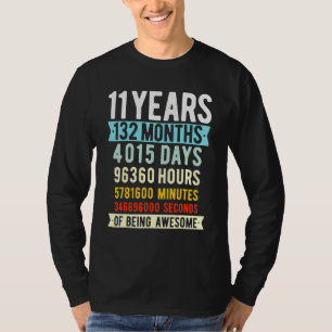 Camiseta 11 Aniversário De 11 Anos De Idade Vintage Retro 1