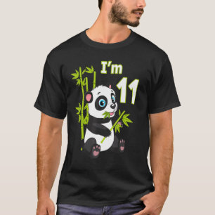 Camiseta 11 Aniversário De 11 Anos Festa Animal Panda 3