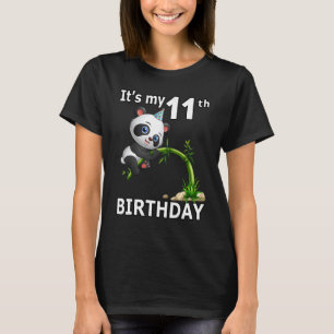 Camiseta 11 Aniversário De 11 Anos Festa Animal Panda 5