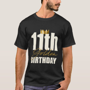Camiseta 11 Aniversário de Idade 11 Anos Coroa Funny B-D de
