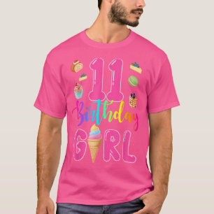 Camiseta 11 Aniversário de Sorvete de aniversário de 11 ano