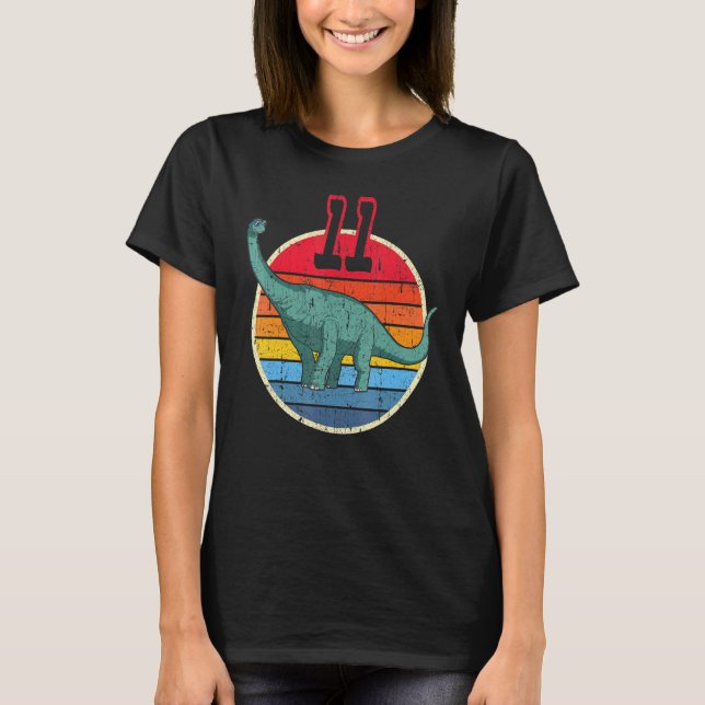 Camiseta 11 Aniversário I Brachiosaurus Diplodocuments I Fa (Frente)