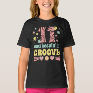 Camiseta 11 Anos 11 de Aniversário Groovy Vintage Girls'