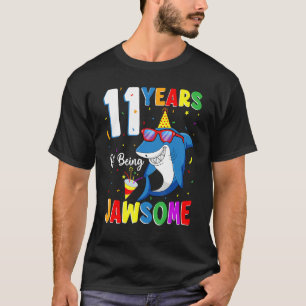 Camiseta 11 Anos De 11 De Tubarão Jawsome Aniversário 11 Y