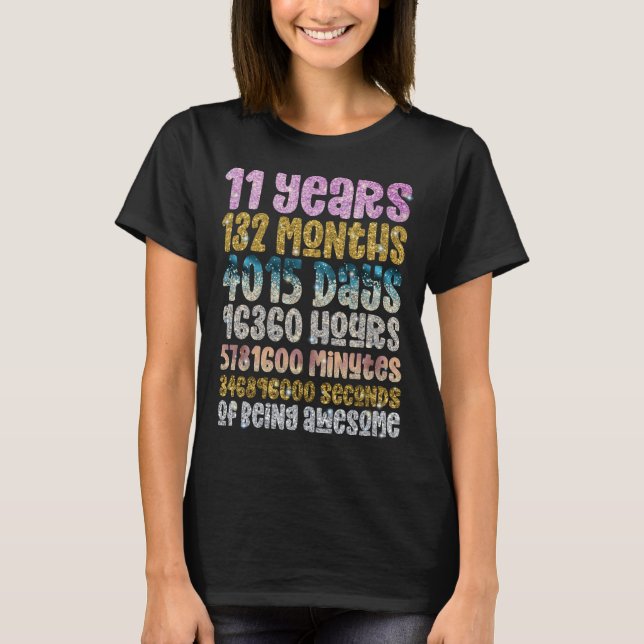 Camiseta 11 Anos de Ser Incrível Citação de Aniversário de  (Frente)
